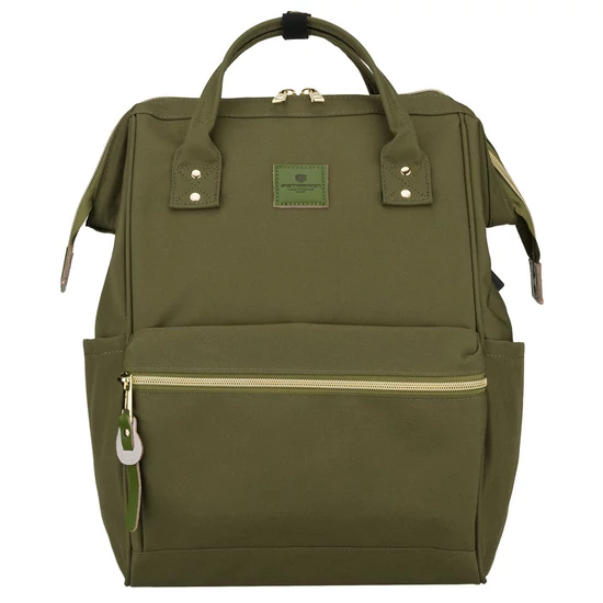 Peterson khaki laptop hátizsák USB töltővel - Wizz Air/Ryanair méret