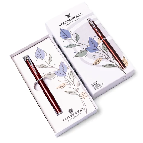 Peterson PTN 222-GB piros-ezüst golyóstoll dobozban