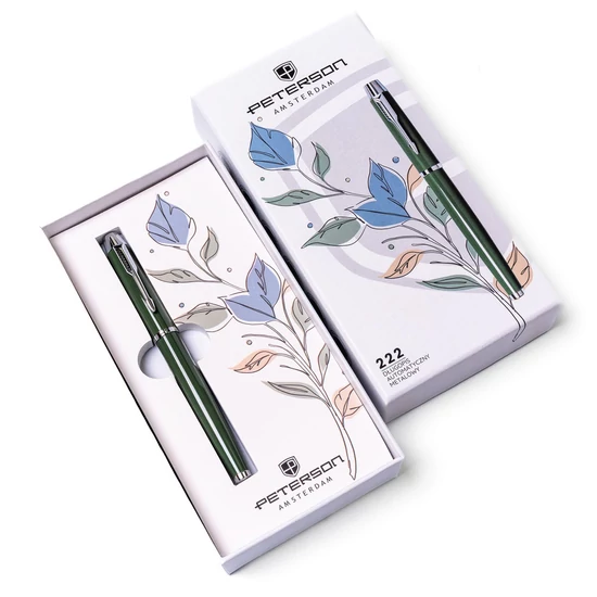 Peterson PTN 222-GB zöld-ezüst golyóstoll dobozban