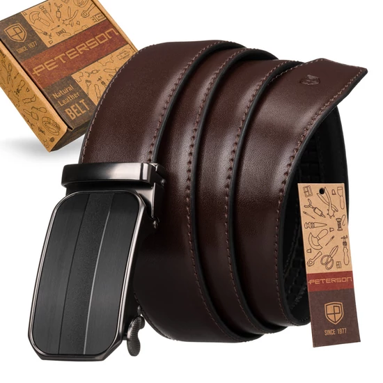 PU+bőr 35 mm-es öv PTN AB35-03-PUL BROWN