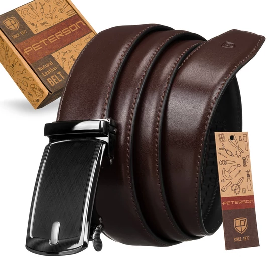 PU+bőr 35 mm-es öv PTN AB35-02-PUL BROWN