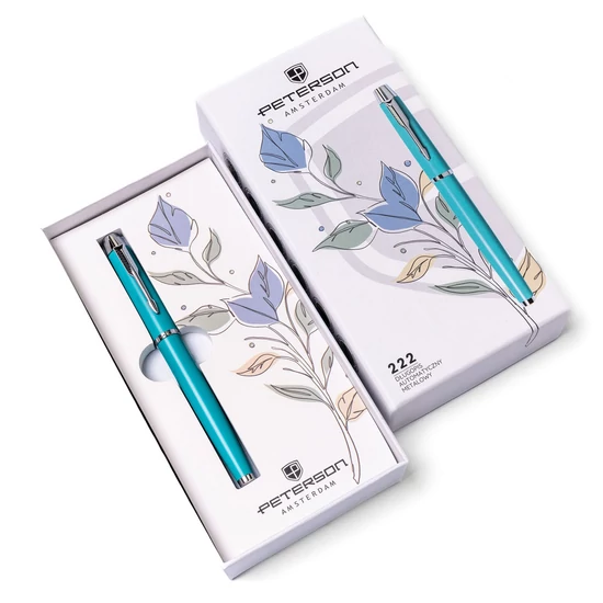 Peterson PTN 222-GB türkiz-ezüst golyóstoll dobozban