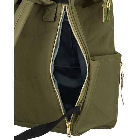 Peterson khaki laptop hátizsák USB töltővel - Wizz Air/Ryanair méret