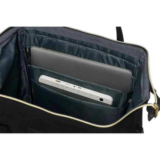 Peterson fekete laptop hátizsák USB töltővel - Wizz Air/Ryanair méret