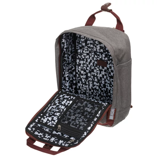 LULUCASTAGNETTE NANO GRIS/BORDO textil hátizsák