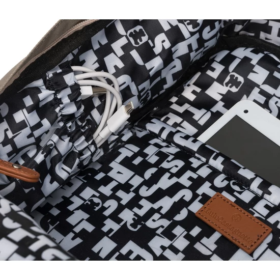 LULUCASTAGNETTE NANO GRIS/ECRU textil hátizsák