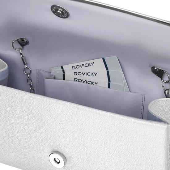 R-XS028-1 Ezüst kuplung táska