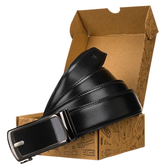 PU+bőr 35 mm-es öv PTN AB35-02-PUL FEKETE