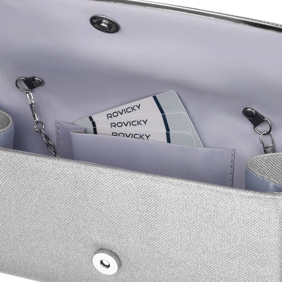R-XS028-2 Ezüst kuplung táska