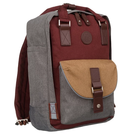 LULUCASTAGNETTE NANO GRIS/BORDO textil hátizsák