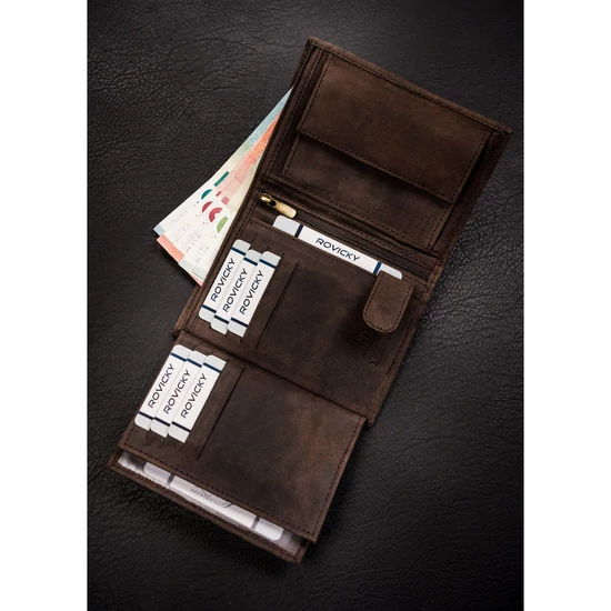 Férfi bőr buborékos pénztárca N4-CHM-DOG-2-BL Brown