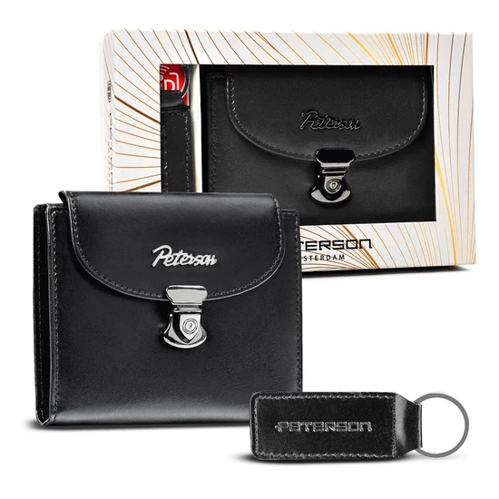 PETERSON PTN SET-D-19-KCS Ajándékcsomag: pénztárca és kulcstartó bőrből