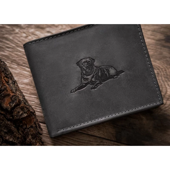 Férfi bőrtárca kutya képpel RFID N992-CHM-DOG-1 Fekete N992-CHM-DOG-1 Fekete