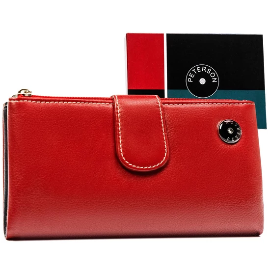 Női bőr pénztárca PTN D24-L-MNK Red Multi