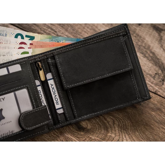 Férfi bőrtárca kutya képpel RFID N992-CHM-DOG-1 Fekete N992-CHM-DOG-1 Fekete