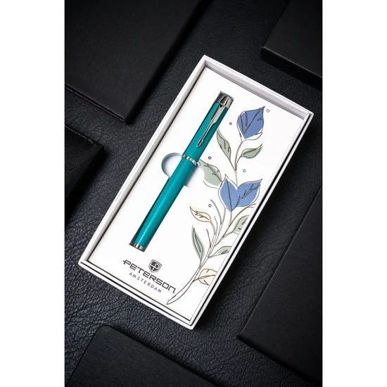 Peterson PTN 222-GB türkiz-ezüst golyóstoll dobozban