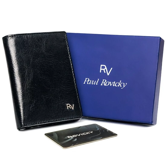 RFID bőr pénztárca ROVICKY RV-7680056-9 Fekete