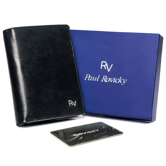 RFID bőr pénztárca ROVICKY RV-7680278 Fekete