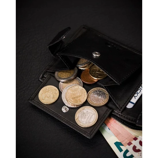 Férfi ajándék szett: öv és pénztárca ökológiai bőrből Rovicky PU R-N003L-120-PU03 BLACK
