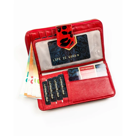 Női pénztárca bőr+PU PTN PS116-PDS Red