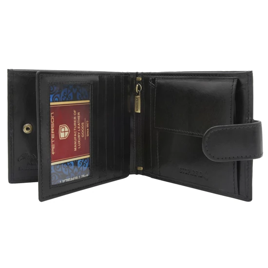 Peterson bőrtárca PTN N01L- VT BLACK