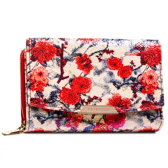 Női öko pénztárca PTN 001-BKY Fehér-piros