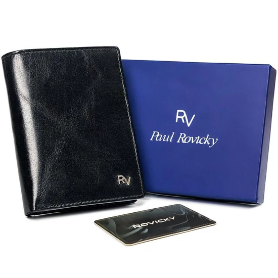 RFID bőr pénztárca ROVICKY RV-7870 Fekete