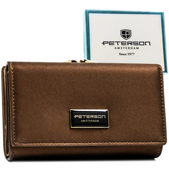 Női pénztárca természetes bőr+PU PTN PS108-HNL Brown