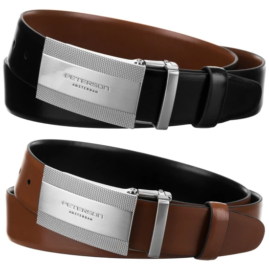 Ajándék szett: férfi kétoldalas bőr öv + 2 PTN csat KL-B007-S001 Peterson
