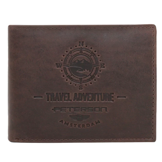 PETERSON PTN N992-BE-TRAV Barna RFID bőr pénztárca