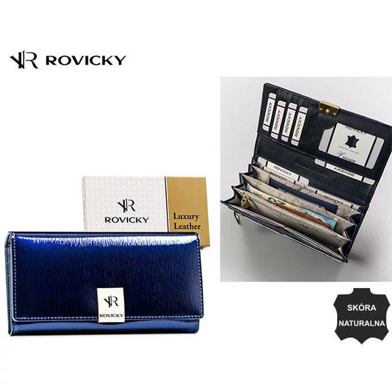 ROVICKY RH-27A-1-SH Kék bőr pénztárca