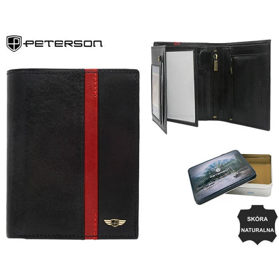 Férfi bőr pénztárca PTN N575-VTP-BL-RED