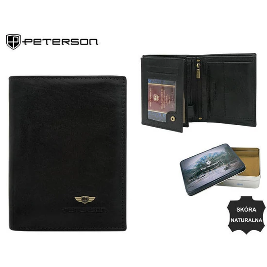 Férfi bőr pénztárca PTN N4L-VT BLACK
