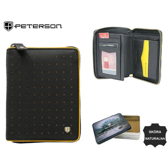 Peterson Pénztárca PTN 340.03 FEKETE+SÁRGA