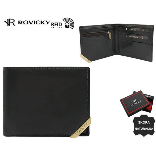 ROVICKY RFID bőr pénztárca N993-RVTM-GN