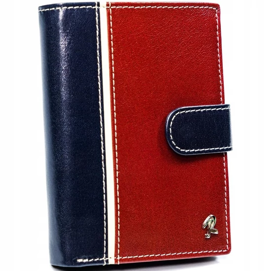 RFID bőr pénztárca ROVICKY 331L-RBA-D NAVY-RED