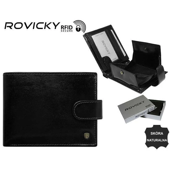 ROVICKY N61L-RVT D.Brown RFID bőr pénztárca