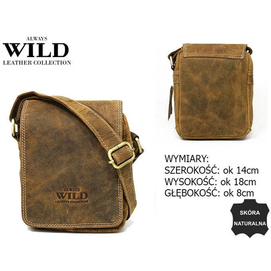 Bőr táska 250591-MH BROWN