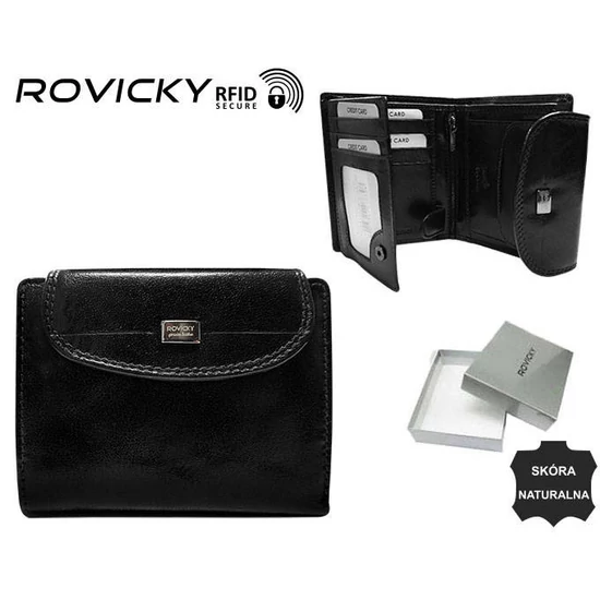Női bőr pénztárca CPR-8770-BAR-6781 Fekete