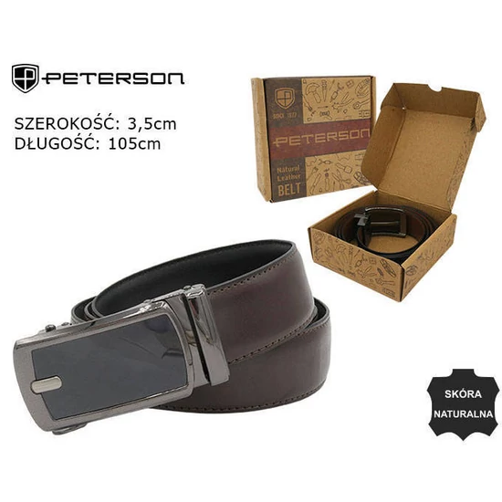 PU+bőr 35 mm-es öv PTN AB35-02-PUL BROWN