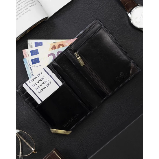 ROVICKY RFID bőr pénztárca N484-RVTM-GL
