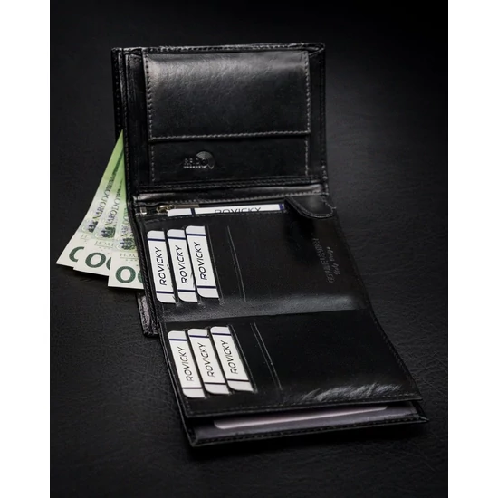RFID bőrtárca ROVICKY N4-CMC Fekete