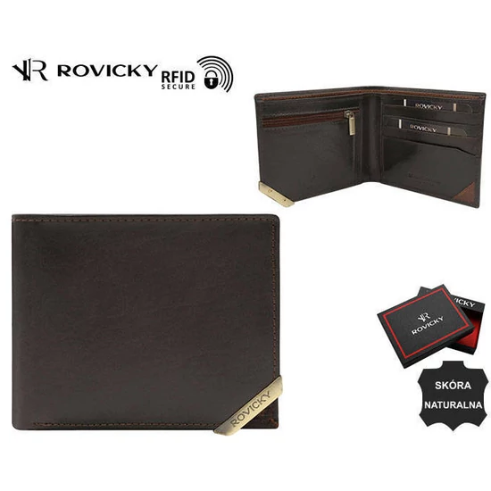 ROVICKY RFID bőr pénztárca N993-RVTM-GL