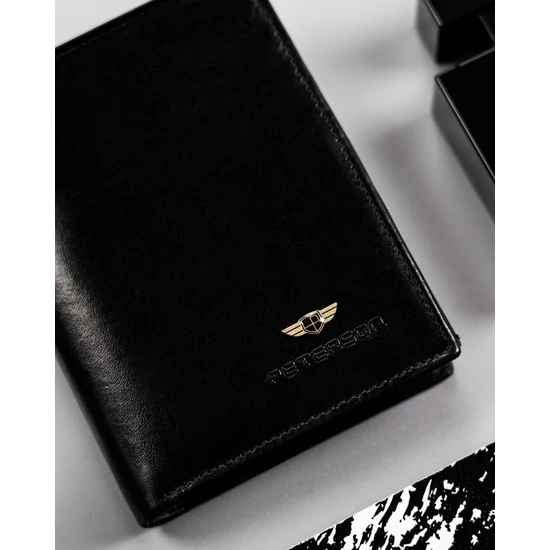 Férfi bőr pénztárca PTN N575-VT BLACK