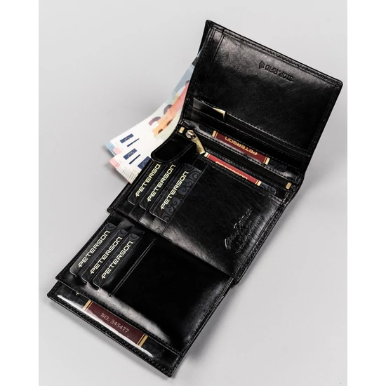 Férfi bőr pénztárca PTN N575-VT BLACK