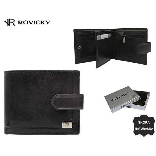 ROVICKY bőr RFID pénztárca PC-107L-BAR