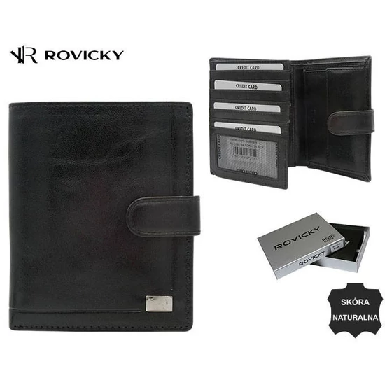 ROVICKY bőr RFID pénztárca PC-108L-BAR