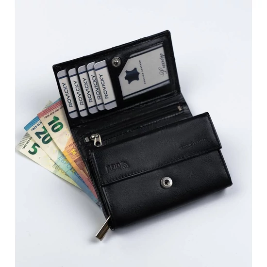 ROVICKY RFID bőr pénztárca R-RD-02-GCL-Q