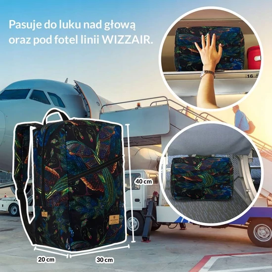 Vízlepergetős Fedélzeti hátizsák Ryanair fedélzeti ingyenes méret 40 x 20 x 25 cm
