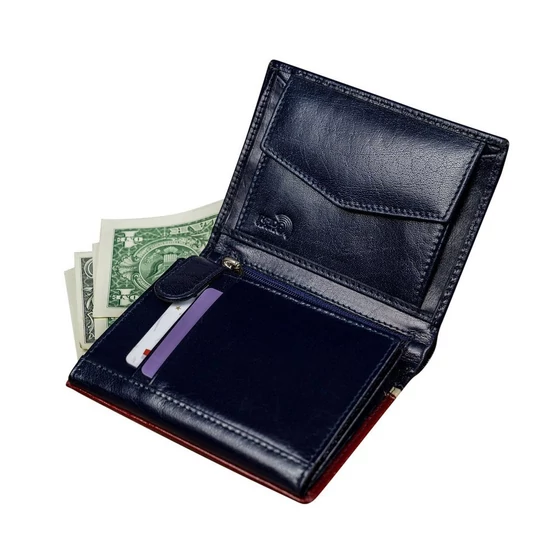 ROVICKY bőr RFID pénztárca 326-RBA-D NAVY-RED